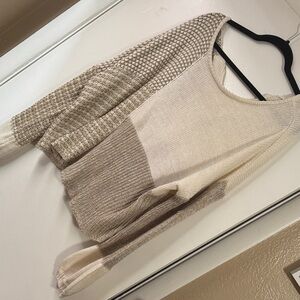 Blu Pepper Textured Beige and Cream Sweater